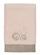 Hand Towels Avanti Riviera Set of 2 Embroidered In Pale Pink Sea Shell Beach  - $39.48