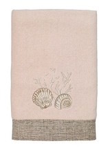 Hand Towels Avanti Riviera Set of 2 Embroidered In Pale Pink Sea Shell Beach  - £31.28 GBP