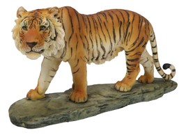 Jungle Apex Predator Prowling Fierce Orange Bengal Tiger Figurine 11.25&quot;L - $38.99