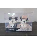 Disney Mickey &amp; Minnie Ceramic Salt &amp; Pepper Shaker Set Black White NIB - $34.66 CAD