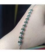 A-Grade Guatemala Small Icy Green Jadeite Beads Bracelet &quot;Butterflies&quot; S... - $209.84