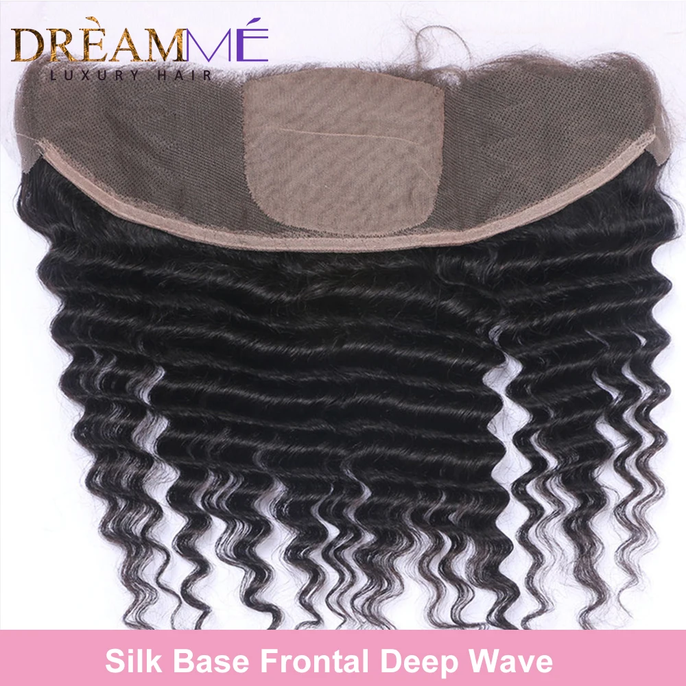 Deep Wave Silk Base 13x4 Lace Frontal Silk Top Human Hair Frontal Deep Wave - £106.80 GBP+