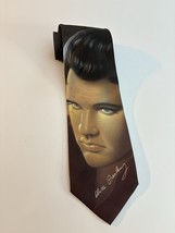 Vintage Ralph Marlin Elvis Presley Silk Signature Neck Tie With Portrait - $18.92