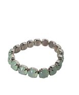 Estate Silvertone Prongset Round Faceted Pale Aqua Plastic Rhinestone Br... - $308.77 MXN