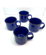 Von Pok and Chang Mugs Cup Blue Black White Speckle Set of 4 Ceramic Large - £18.47 GBP