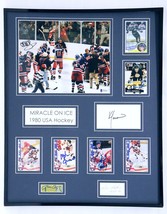 1980 Miracle on Ice USA Hockey Team Signed Framed Photo Set BAS w/ Al Michaels - £470.71 GBP