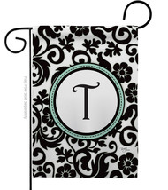 Damask T Initial Garden Flag Simply Beauty 13 X18.5 Double-Sided House Banner - $19.97