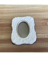 VTG Small Mini Photo Picture Frame White w/ Gold Tone Trim Fits 2 x 1.5 ... - $9.91