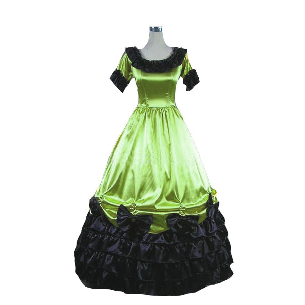 Kivary Women's Vintage Short Sleeves A Line Long Vintage Gothic Victorian Prom L