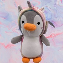 Squishmallow HugMees Jen the Penguin Unicorn Kellytoy Tie Dye 10 Inch New - £18.64 GBP