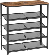 Vasagle Freestanding Industrial Shoe Rack With Steel Frame And Wood, Ulb... - $72.97