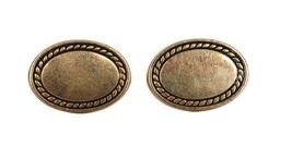 Vintage Anson Gold Tone Oval Cufflinks - £9.59 GBP