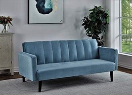 Us Pride Furniture Soft Square Arm 72’’ Wide Light Greyish Cyan, 9111) Sofabed - £301.72 GBP