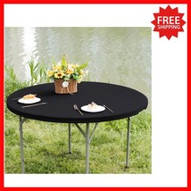 Modern Black 60-Inch Fitted Table Cover - Protects and Beautifies Any Se... - $26.72