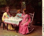 Dolly&#39;s Birthday - Children Tea Party w Doll 1907 UDB Postcard - £11.61 GBP