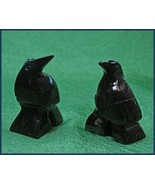 ONE (1) Peruvian Black Onyx Raven Carving Figurine Small H 1&quot; x W 1/2&quot; - $166.45 MXN