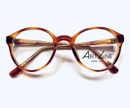 Vintage Horn Rimmed 80&#39;s Artline G-2 Round Plastic Tortoise Eyeglasses - £63.15 GBP