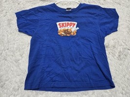 Vintage 90&#39;s SKIPPY Peanut Butter L T-Shirt Women&#39;s Blue Short Sleeve Sp... - £10.85 GBP