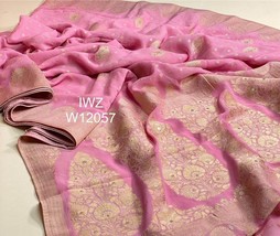 Banarasi Semi Georgette Soft Silk Saree, || Rich Pallu Wedding Partywear Traditi - £74.00 GBP