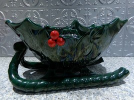 Vintage Lefton Christmas Sleigh Planter Candy Nut Dish - £21.50 GBP