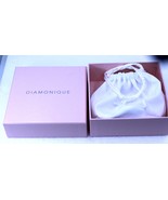 QVC Diamonique Pink Signature Jewelry Gift Box+Velvet Pouch 4&quot; x 4&quot; x 1-... - £8.64 GBP