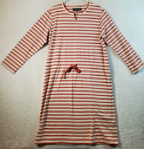 The J. Peterman Company T Shirt Dress Womens Medium White Red Knit Long ... - $40.94