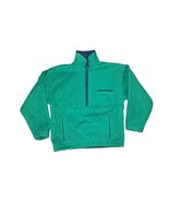 Vintage Mens L Half Zip Long Sleeve Mock Neck Fleece Jacket Navy - $32.57 CAD