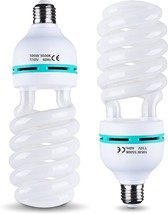 2 X 105W 5500K Cfl Daylight Bulbs For Photography, Video, And Studio Lighting By - £32.94 GBP