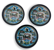 Fabulous Las Vegas Decorative Metal Coaster &quot;Casinos&quot; - 3 Piece Set - 3 in Round - £15.88 GBP