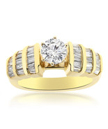 1.00 Carat I1-J Natural Round Cut Diamond Engagement Ring 14K Yellow Gold - £2,034.59 GBP