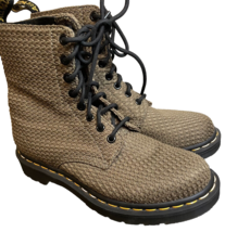 Doc Dr. Martens Air Wair Canvas Combat Style Boots Woman&#39;s Size 7 Olive Green - £40.61 GBP