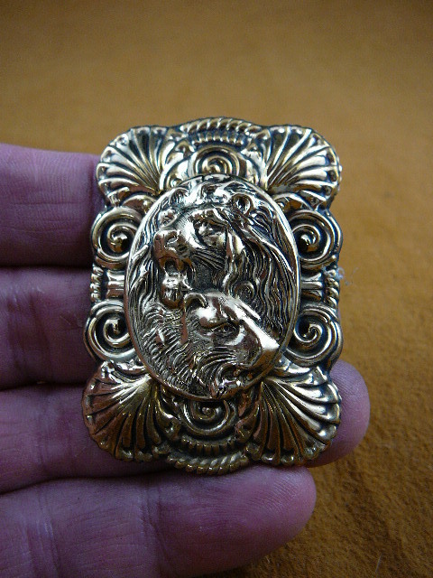 (B-LION-651) Lion lions pair wild Big cat roaring pin pendant 651 - $18.99