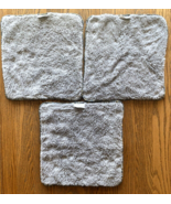 3 Piece Set Campanelli 15&quot; X 15&quot; Gray Puppy Fur Microfiber Towels - £23.55 GBP