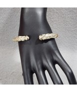 Double DRAGON Headed Mid Century Twisted Tri Color Metal Bypass Bracelet - $28.04 CAD