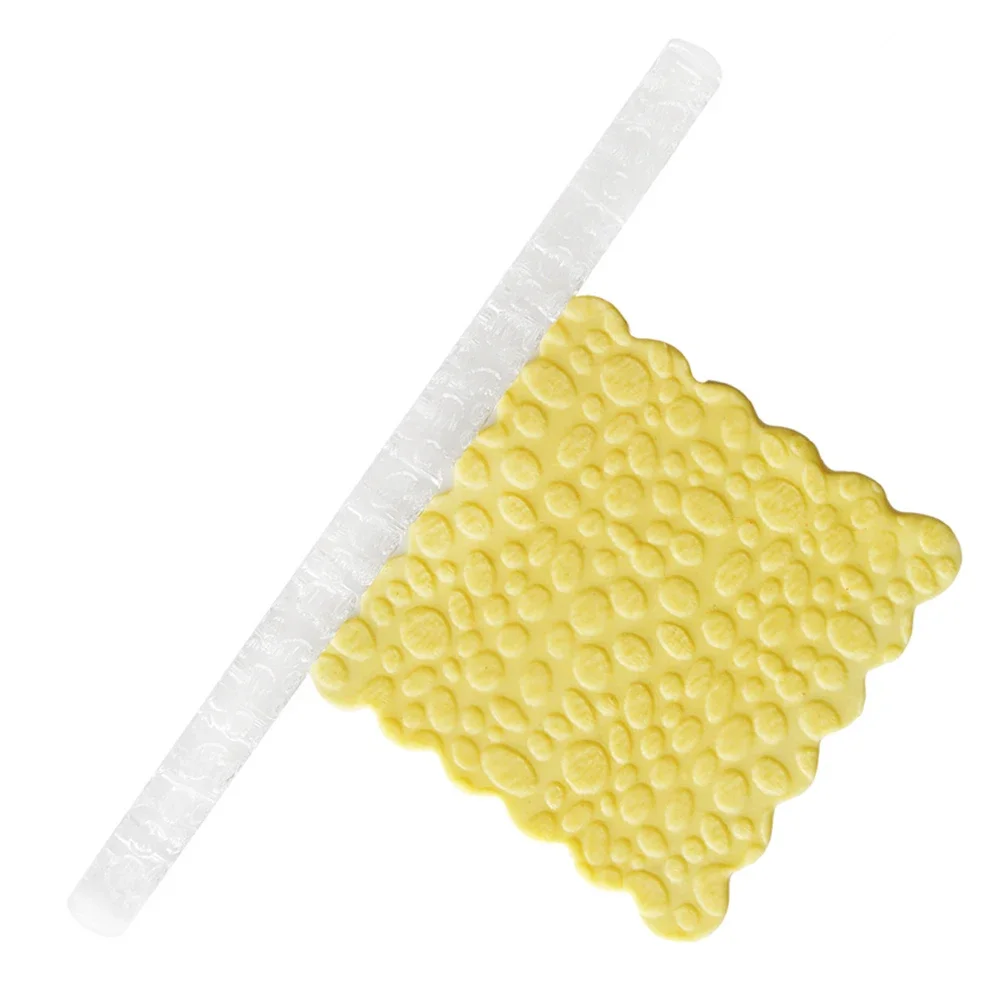 Acrylic Texture Rolling Pin DIY Clay Craft Tools Flower Pattern Mud Embo... - $3.76