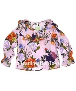 H&M Women's Purple Lavender Flower Flounced Blouse Ruffled Collar Size L New NWT - £23.46 GBP