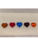 5  Heart Shaped Glass Gems 1&quot; Different Colors*Pre-Owned* DTC - $187.02 MXN