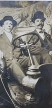 Antique 1910s Rppc Two Men In Automobile Prop Moustache Bowler Hats St. Louis A1 - £7.04 GBP