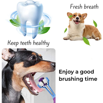Three Sided Pet Toothbrush Three-Head Multi-angle Toothbrush Cleaning Dog Cat - £7.53 GBP+