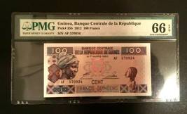 Guinea 100 Francs Banknote World Paper Money UNC PMG EPQ 66 Gem - L1 - $45.00