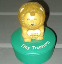 Vintage Russ Berrie Tiny Treasures Lion Trinket Lidded Box &#39;Have a Rainbow Day&#39; - $10.00