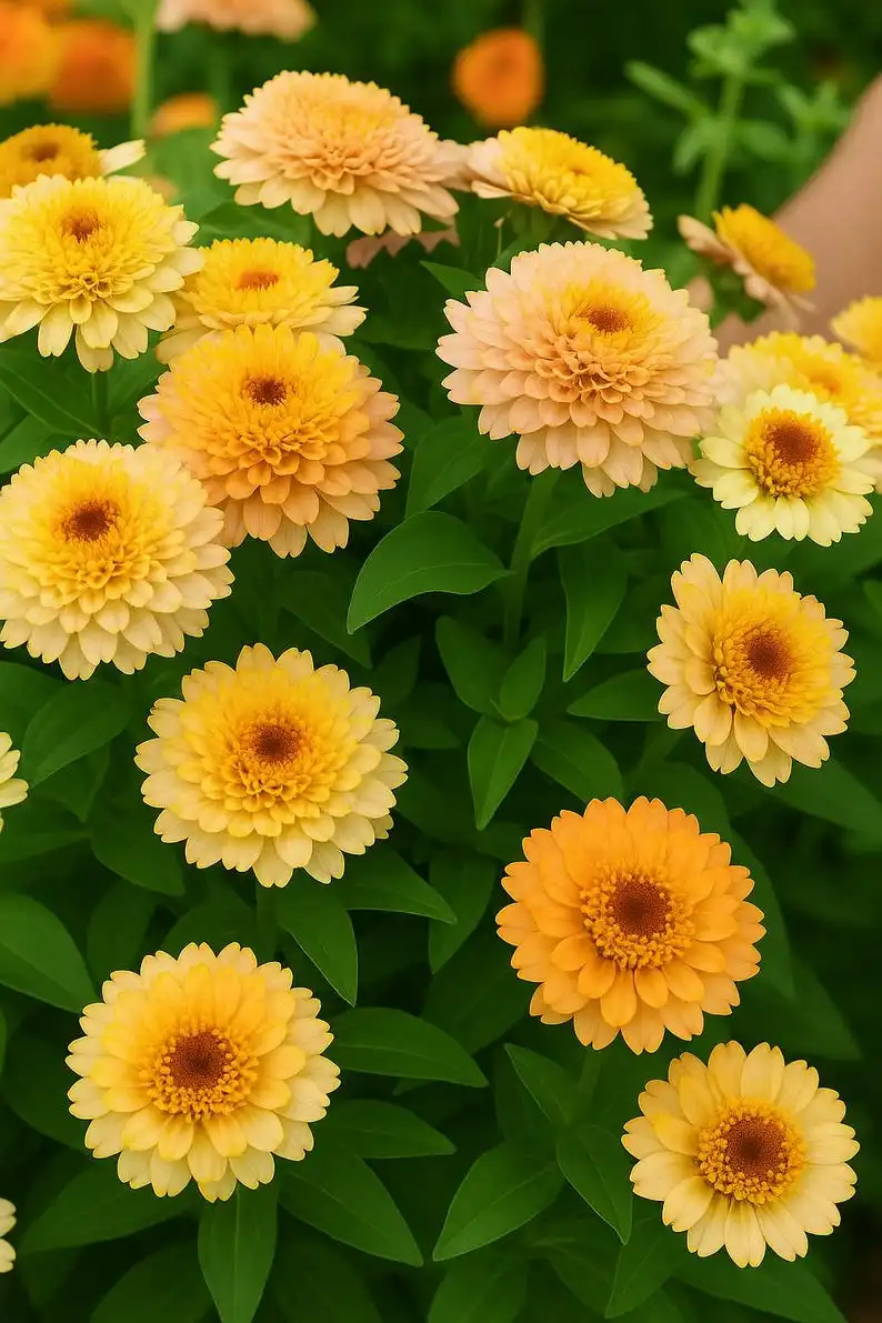 100 Zinderella Peach Zinnia Seeds, Cottage Garden, Cut Flower Seeds - $12.99