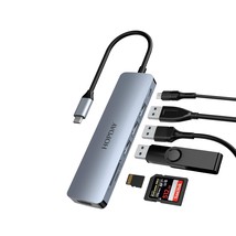 Usb C Hub 7 In 1, Usb C To Hdmi Adapter With 100W Pd, Usb 3.0, Sd/Tf Card Reader - £16.51 GBP