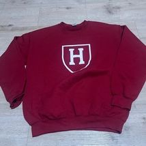 Harvard Crimson Mens Size Medium Crew Neck Sweatshirt Red NCAA Cambridge... - $17.79