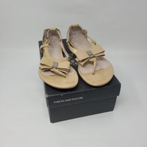 Vince Camuto Bow Flat,  Sandal T-Back Thong Slingback Shoes 9 Petal Tan - £23.29 GBP