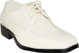 VANGELO TUX-5 Boy Tuxedo Shoe Dress Wedding, Prom Wrinkle Free Ivory Patent - £39.30 GBP