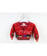 Vintage 90s Toddler Size 1T 2T Virgin Wool Knit Train Mountains Cardigan... - $67.82 CAD