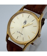 VTG RQ Polo Team Quartz Watch Unisex Gold Tone Leather Japan Analog New ... - $29.74 CAD