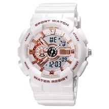 Men&#39;s Digital Sports Watch, LED Square Large Face Analog Quartz Wrist Watch with - £31.80 GBP