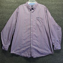 Chaps Men Long Sleeve Sz 2XT Casual Shirt Easy Care Cotton Blend Brn/Blue - £15.32 GBP